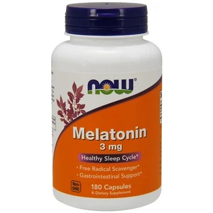NOW Foods Melatonin, 3 mg, 180 Veg Capsules - Picture 1 of 4