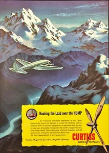 1945 Curtiss Electric Propellers C-46 Commando Burma Road Vintage Print Ad - Picture 1 of 6
