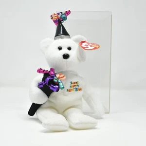 The Beanie Babies Collection White Black New Year Birthday Bear December 31 2005 - Picture 1 of 10