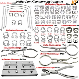 Kofferdam-Klammern Ivory Klammerzange Endodontie Instrumente Lochzange Rahmen - Bild 1 von 14