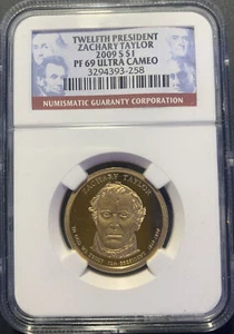 2009-S $1 NGC PF 69 UCAM Zachary Taylor dollar  - Picture 1 of 2