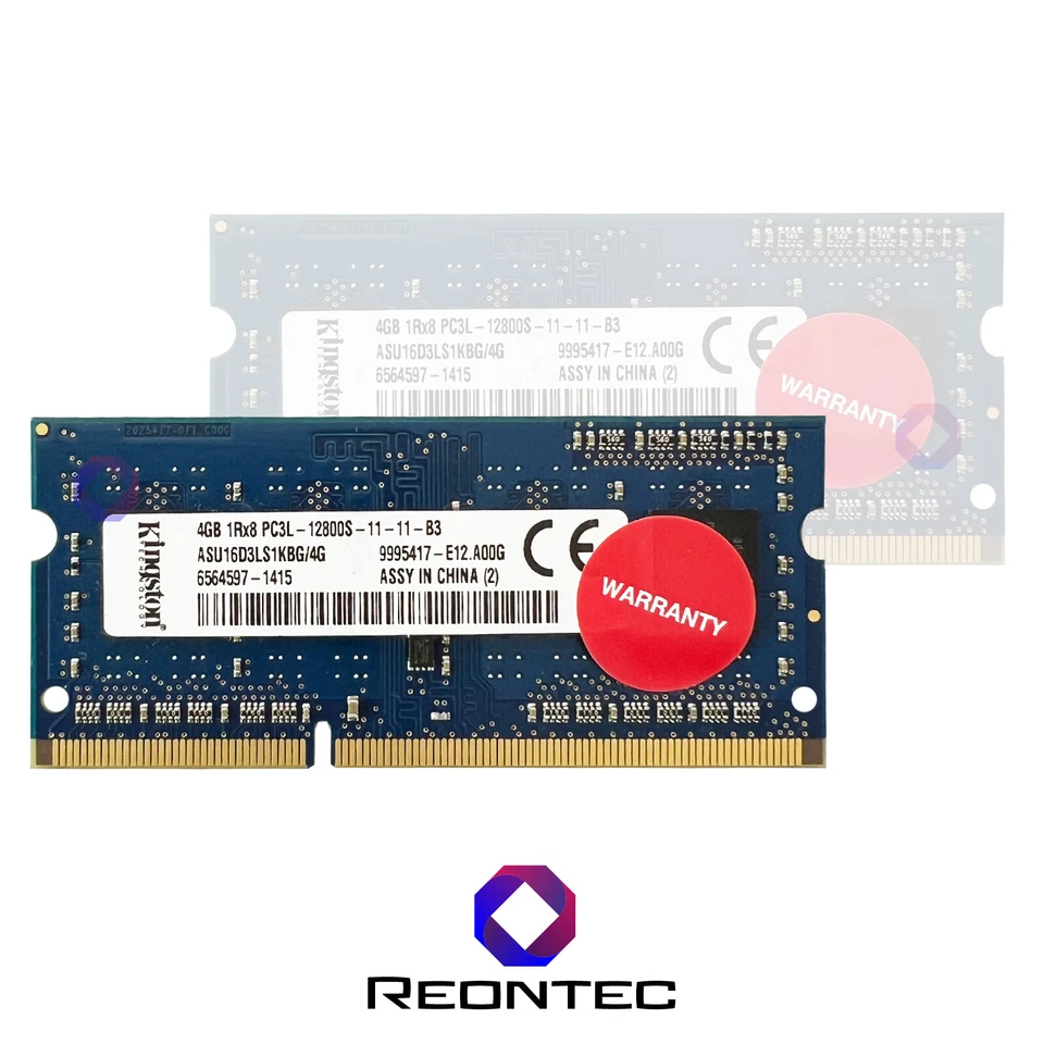 4GB RAM Laptop Kingston PC3L - 12800S DDR3L ASU16D3LS1KBG/4G 1Rx8 - Immagine 1 di 1