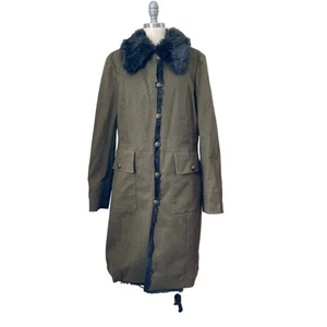 RACHEL Rachel Roy Women's Coat Army Green Faux Fur Size XL  - Picture 1 of 9