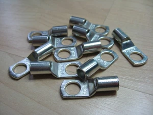 Lot of (10) Cable Lug 6AWG 16mm² 5/16" M8 Battery Lug Ring Terminal #E71BG - Picture 1 of 5