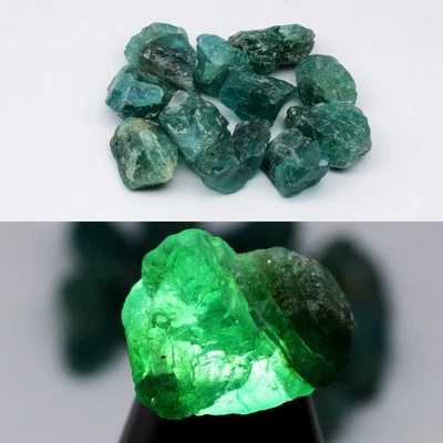 💎 Lote de 11 piezas 99,77 quilates áspero natural azul verde apatita - sin calefacción, gemas de Madagascar Foto 1 de 4