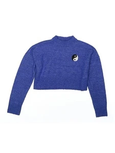 Sugar & Jade Girls Blue Turtleneck Sweater 8 - Picture 1 of 2