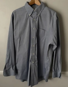 Camisa de vestir Oxford Brooks Brothers para hombre 17/34 (XL) azul con botones manga larga - Imagen 1 de 10