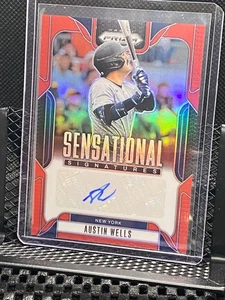 Austin Wells 2025 Prizm - Sensational Signature / Auto - Red #25/99 Yankees - Bild 1 von 2