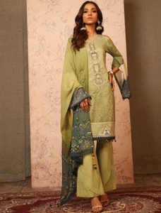 3 Piece Stitched Wirling Mauve Embroidered Lawn Suit KC - 5082 - Picture 1 of 3