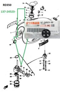 Yamaha YAS1 YG1 RD125 RD200 R5 R3 RD250 RD350 Fuel Tap Valve OEM 137-24523-00 - Picture 1 of 2