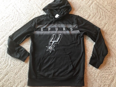 San Antonio Spurs Black Pullover Hoodie Mens Small S Polyester Hood UNK Black Cover