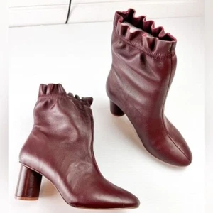 Nanette Lepore Womens size 7 Maroon Glory Ankle Heeled Leather Boot - Picture 1 of 11