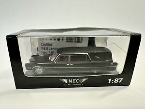 Neo Scale Models 1:87 Cadillac S&S Landau Hearse limit 200Stk Neo Nr 87611 Black