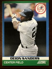 1991 Score- Deion Sanders #6 Rising Star - New York Yankees