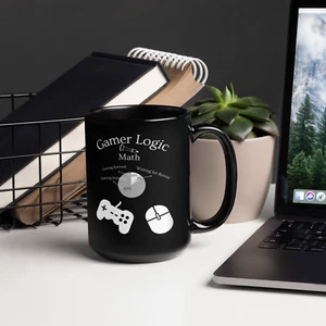 Taza negra brillante Gamer Logic Math Gaming Gift Apex Legends Warzone - Imagen 1 de 1