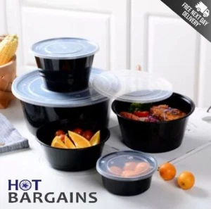 Reusable Heavy Duty Round Takeaway Food Containers with Lids for Restaurants - Picture 1 of 11