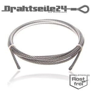 Edelstahl Drahtseil Edelstahlseil V4A AISI 316 0,5mm 1mm 2mm 3mm 4mm 5mm 6mm 8mm - Bild 1 von 18