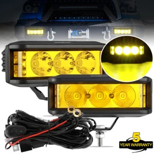 AUXBEAM 2x Side Shooter 5INCH LED Driving Lights Offroad Amber Fog Pods For ATV - Picture 1 of 12