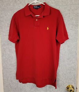 POLO RALPH LAUREN Men's Red Short Sleeve Polo Shirt Size Medium 
