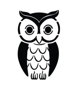 Owl Bird wildlife cartoon stencil cut from Mylar reusable template - choose size - Foto 1 di 6