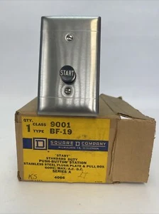 SQUARE D 9001 BF-19 START STANDARD DUTY PUSH-BUTTON STATION 600 VAC/VDC SERIES A - Picture 1 of 7