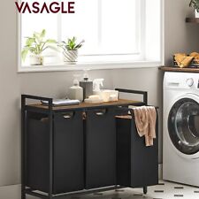 VASAGLE Laundry Hamper with 3 Bags Rustic Brown and Black BLH301B01V1