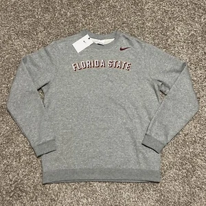 Nike Florida State Seminoles FSU Gray Club Fleece Crew Neck Sweatshirt Men’s L - Picture 1 of 11
