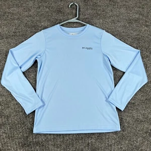 Columbia PFG Shirt Youth Boys Medium Blue Long Sleeve Fishing Outdoor New - Picture 1 of 11