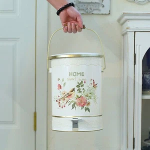 Vintage Trash Can with Lid 2 Gal Bathroom Living Roon Garbage Can Waste Bin - Picture 1 of 10