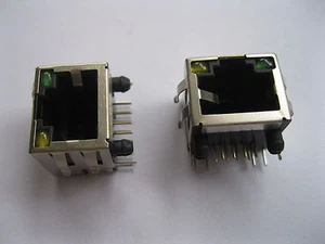 30 pcs RJ45 Modular Network PCB Jack Connector 56 8P w/ LED Lamp 8P8C Side Entry - Picture 1 of 2