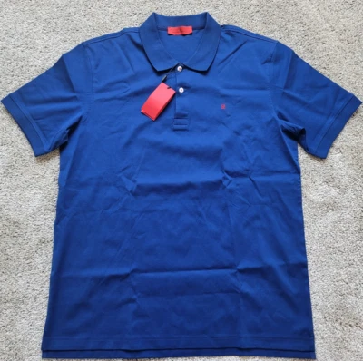 NWT Carolina Herrera CH Navy Blue Short Sleeve Textured Jersey Polo Portugal XL - Image 1 of 4