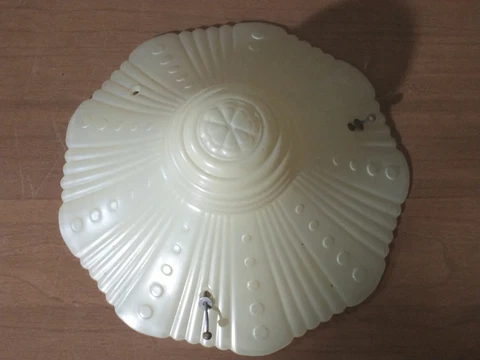 Vintage Art Deco Glass SWAG Hanging Ceiling Light Fixture Slip LAMP SHADE 1930s Cover