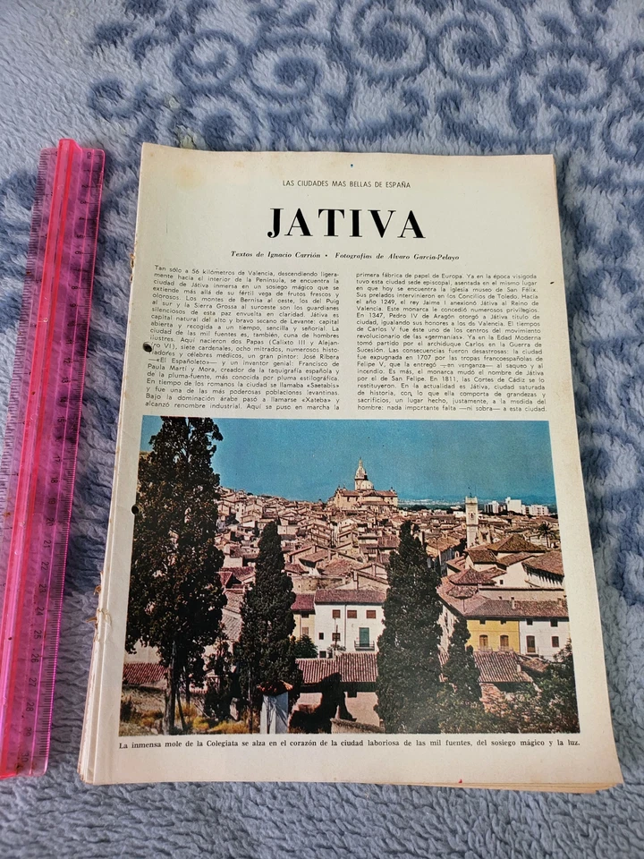 FOLLETO LUGARES ESPANA JATIVA PAG 8 ANOS 60s LUCA TENA CASTELLANO - Imagen 1 de 1