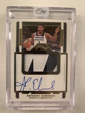 2022-23 One And One Anthony Edwards Patch Auto Gold #4/10