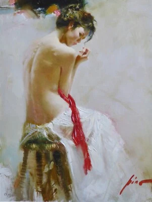 PINO Daeni "Pureza" Hermosa Mujer EMBELLECIDA A MANO FIRMADA Lienzo Certificado de Autenticidad Foto 1 de 4