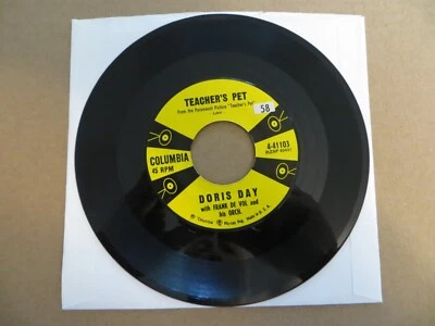 Doris Day – Teacher's Pet - 1958 - Columbia 4-41103 7" Single VG+/Generic - Image 1 of 2