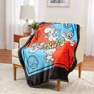 Super Mario Kids Silky Soft Multicolor Throw, 40 X 50 in - Picture 1 of 5