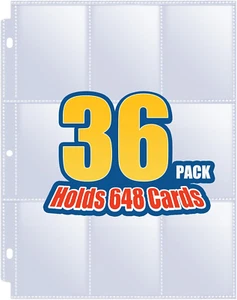 Card Trading Baseball Sleeves Storage Holders Baseball Trading Card 36 Pack. - Picture 1 of 12
