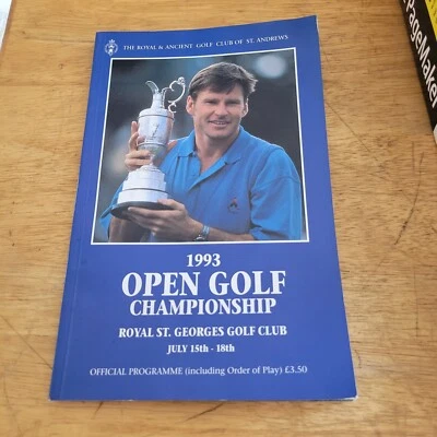 1993 British Open Golf Championship Program St George Order of Play - Image 1 of 2