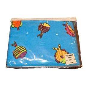Juego de sábanas dobles vintage azul bajo el mar pez marca JC Penny - Imagen 1 de 5