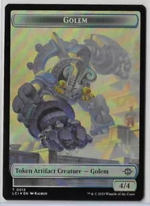 MTG Golem Treasure Double Sided FOIL Lost Caverns of Ixalan (LCI) Token Magic - Picture 1 of 2