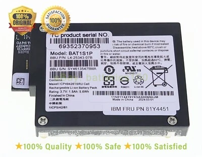 Batería Original Nueva IBM ibbu08 BAT1S1P x3550 M3 M5014 M5015 43W4342 46M0829 Foto 1 de 4