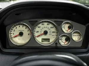 Pour Mitsubishi Lancer EVO 03-07Cerclages De Compteur Aluminium Anneaux Chrome - Imagen 1 de 8