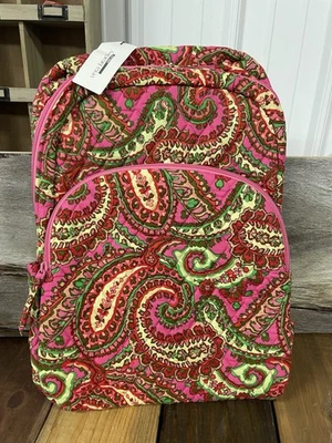 Vera Bradley Essential Large Backpack Capri Pink Carry On Travel Work School - Image 1 of 4