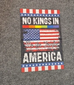 "NO KINGS IN AMERICA" Garden Flag | "We The People" Rainbow Flag 12" X 18" - Picture 1 of 2