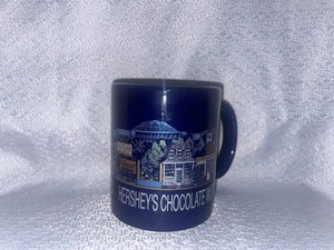 Hershey's Chocolate World Souvenir 10 oz Coffee Mug Cobalt Blue Hershey PA - Picture 1 of 4