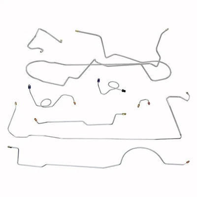 1972 Dodge Challenger Mopar kit completo de linha de freio a tambor manual aço inoxidável - Imagem 1 de 4