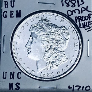 1881 S BU GEM MORGAN SILVER DOLLAR UNC MS+++ U.S. MINT RARE COIN 4710 - Picture 1 of 3