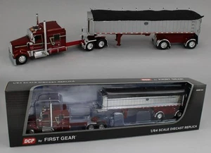 DCP 1:64 *RED 100* Kenworth W900L 72" Flattop w/CHROME Mac Coal End Dump Trailer - Picture 1 of 7