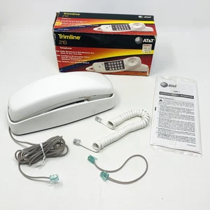 AT&T 210 Trimline Corded Phone Lighted One Line No A/C Power Req White Open Box - Picture 1 of 12